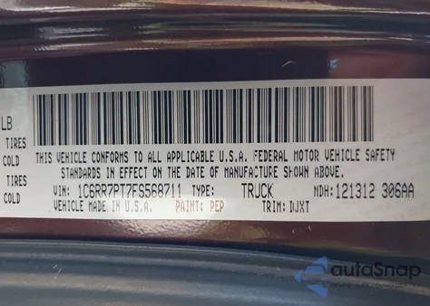 2015 Ram 1500 Laramie Longhorn z USA, uszkodzony, nr VIN 1C6RR7PT7FS568711